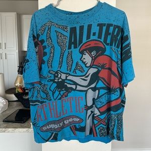 90s AOP All Terrain Athletic Supply Gear Mountain Biking / bmx Tee